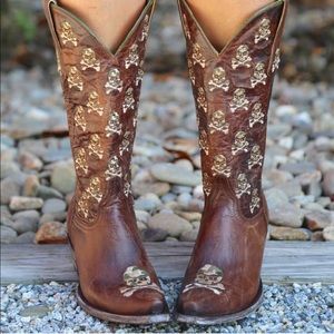Old Gringo Woman’s Skull and Bones Cowboy Boots